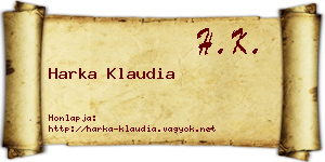 Harka Klaudia névjegykártya